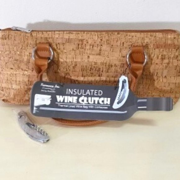 NWT insulated wine clutch with corkscrew - thermal lined beverage or wine bag - Picture 1 of 5